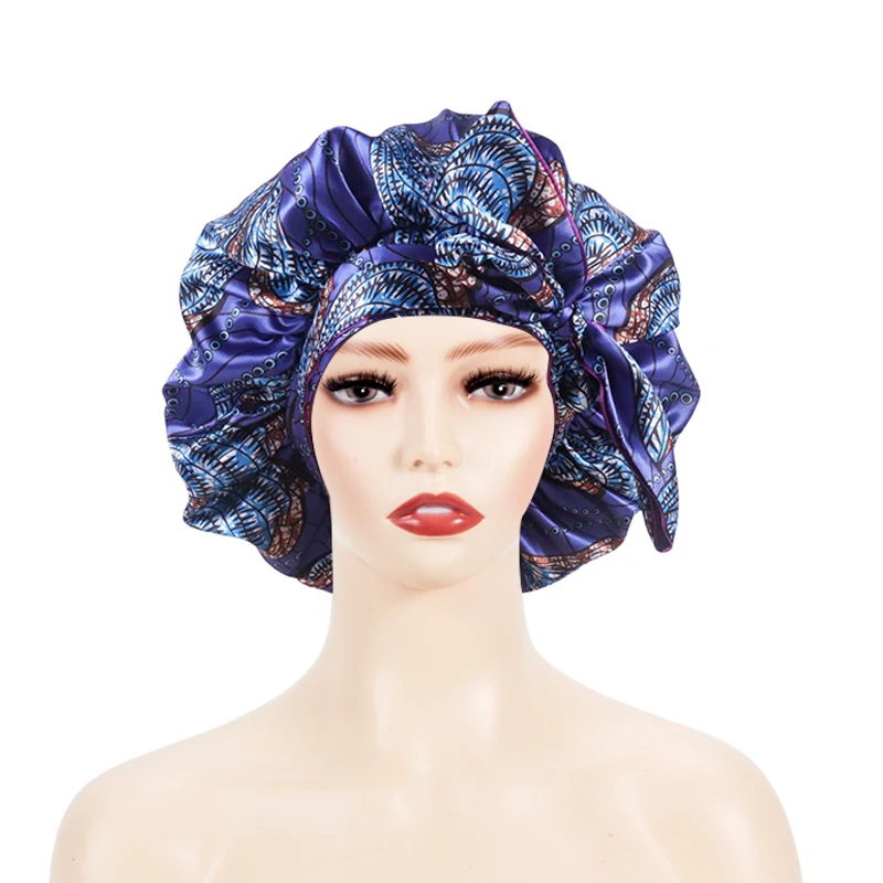 Wholesale Designer Hair Bonnets Custom Logo Silk Night Cap and Bag