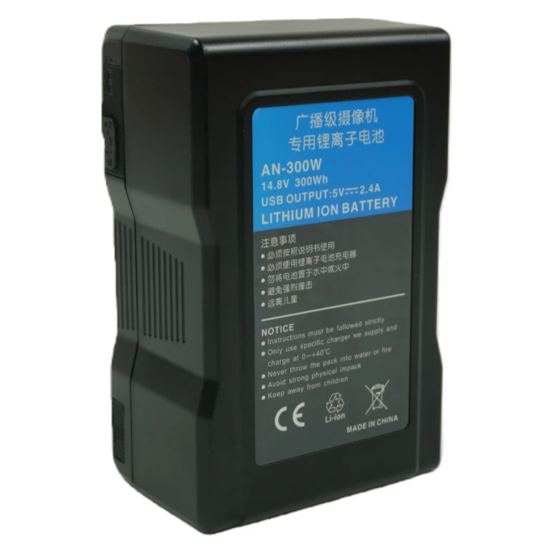 14.8 V AN-300W AN-190W 300Wh Gold Mount a Lock Digital Battery for Camcorder Broadcast Video Camera