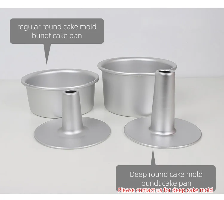 4/5/6/7/8/9/10 Inch Deep Aluminium Bundt Cake Pan Removable