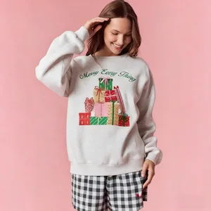 LYG New Design Winter Collection European American Women's Casual Fleece Anti-Pilling Printed Neck Pullover Sweatshirt New