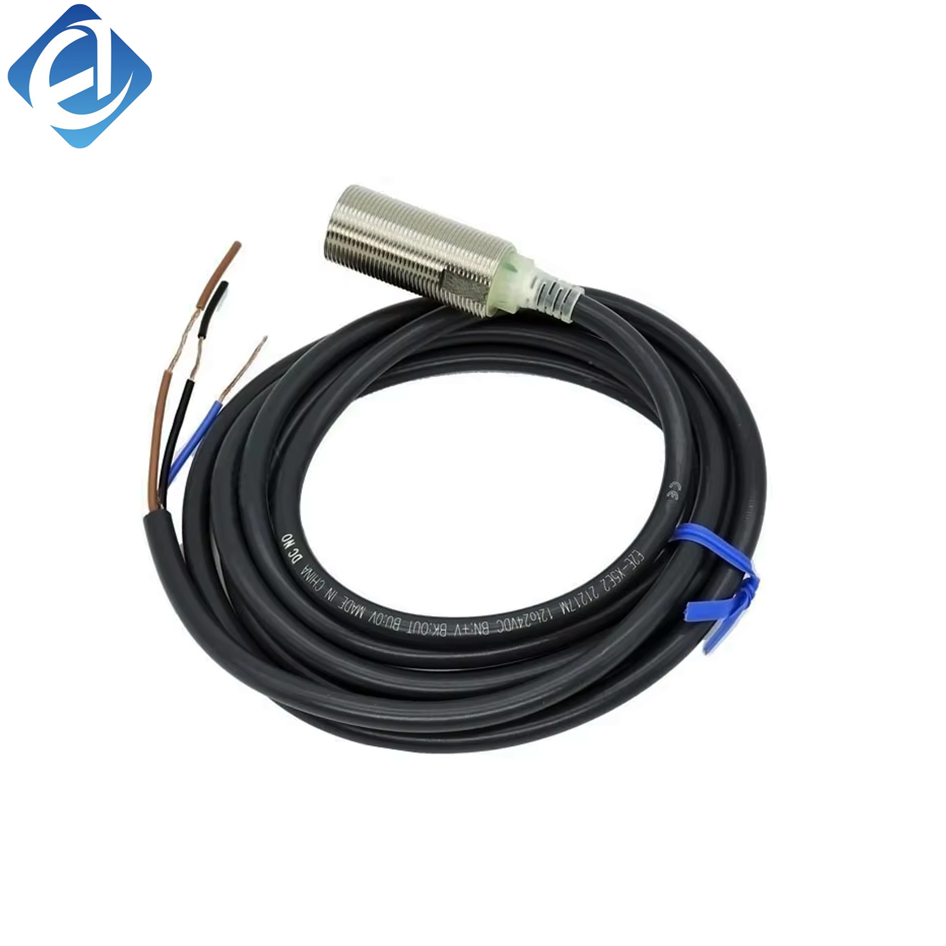 New Original Omron E2B series cylindrical inductive proximity sensor. 8mm sensing distance, M18 thread, cable connection, stable metal detection, strong anti-interference and long service life. Widely used in limit detection, positioning and counting for 