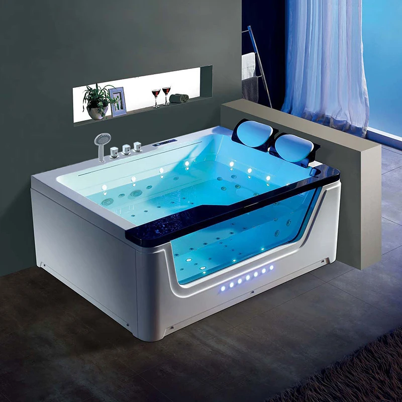 စိတ်ကူးယဉ် Acrylic Jakuzzi အတွင်းပိုင်း ရေချထုတ်ခန်း Hydromassage Fibreglass Double Whirlpool Jaccuzi Spa ရေချထုတ်ခန်း