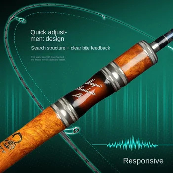 CHEERY Magic Hunter Carbon Road Fishing Rod L Action Quick Adjustment Large Guide Ring Solid Wood Straight Handle Lightweight – Rod – view 5