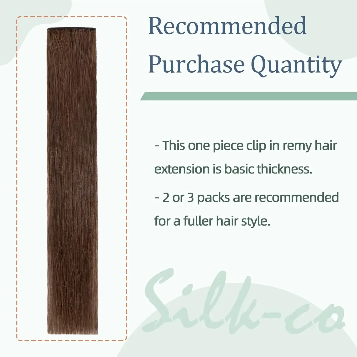Straight Clip in Hair Extensions Real Human Hair 3/4 Full Head Shaped Weft Thicker Hair for Women #8 Color_voghion.com