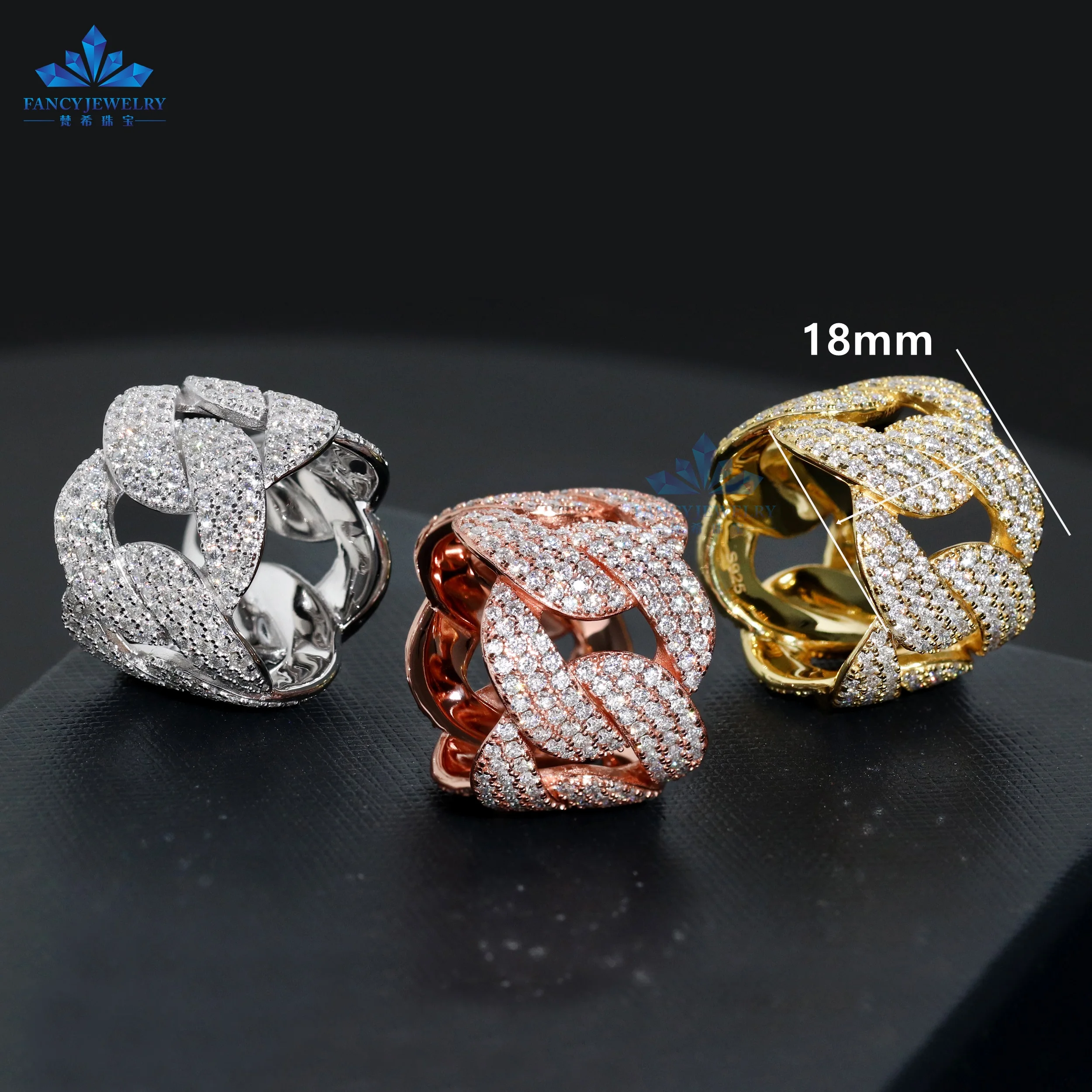 Best Selling Men's 7mm Moissanite Diamond Ring Ready to Ship Iced