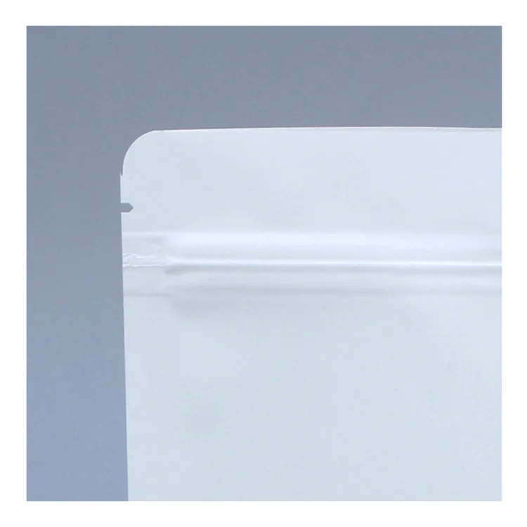 In Stock  White Kraft Paper Resealable Zip Lock Packaging Bag Pouch With Window
