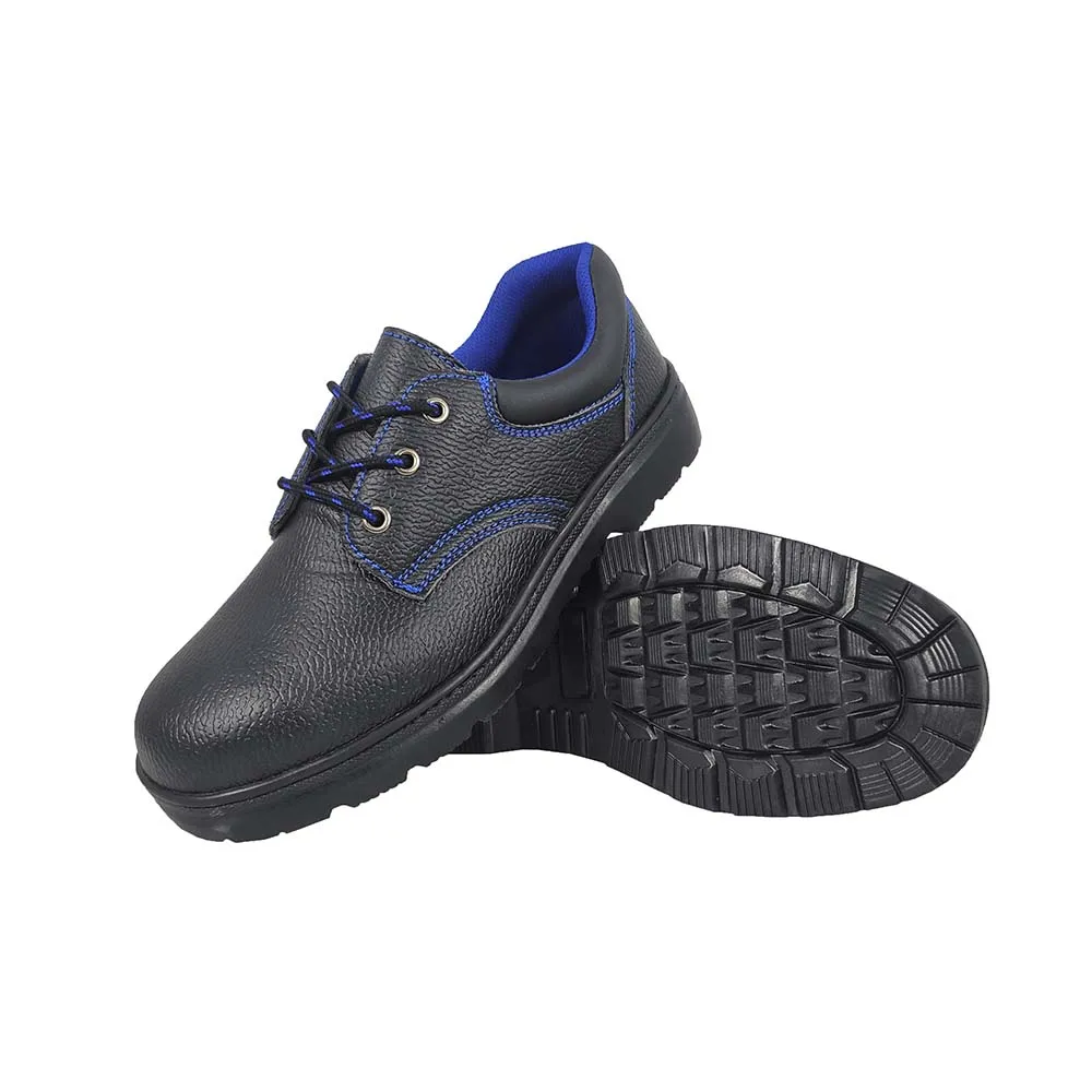 Factory Wholesale Custom Classic Black Cow Leather Construction Labor Footwear Working Safety Shoes factory