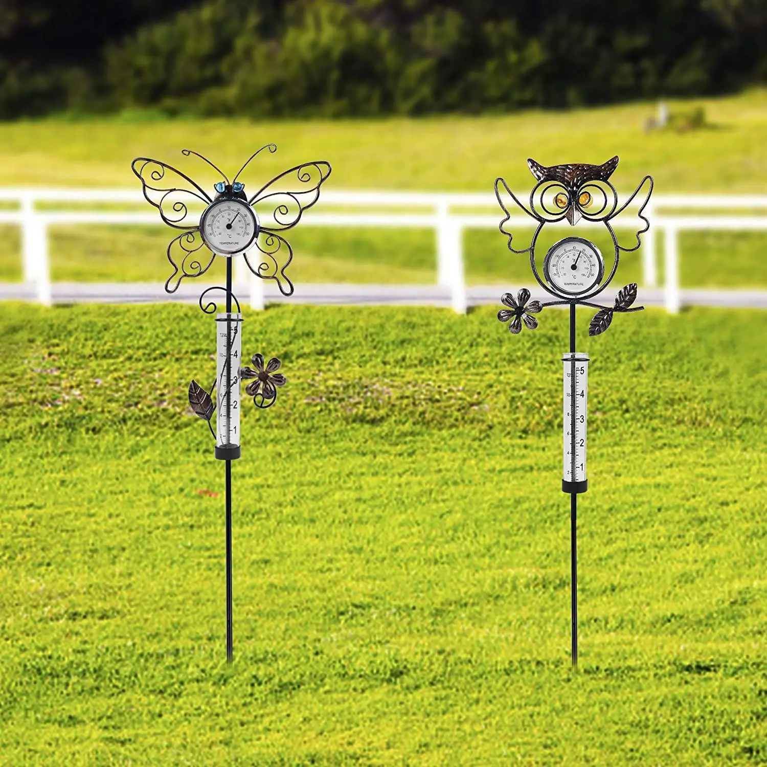 Moon popular Garden Stake Thermometer Outdoor Decor