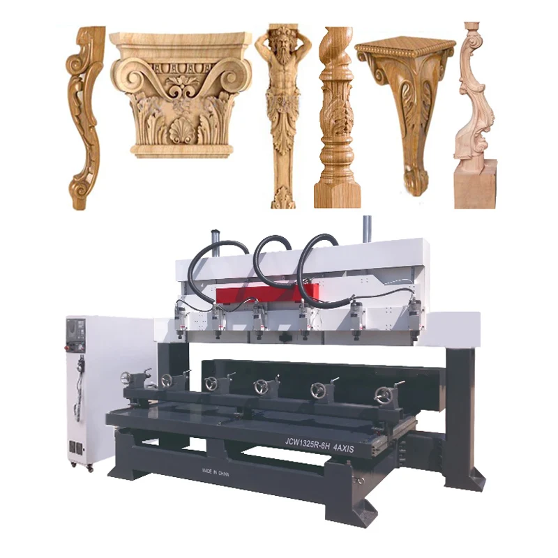 5 Axis CNC Machine for Mass Producing of Furniture Roman Column Making