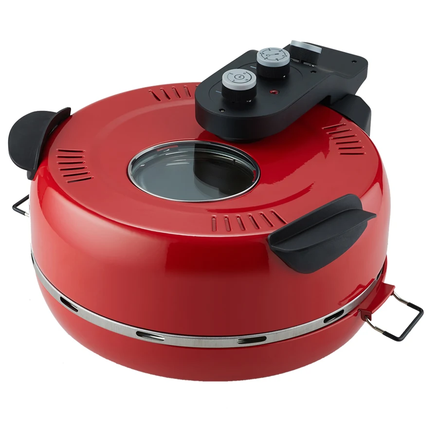 Fast Fun Cook Home Use Pizza Oven with 14 Inch Ceramic Stone Plate Super Large Size Pizza Maker Electric