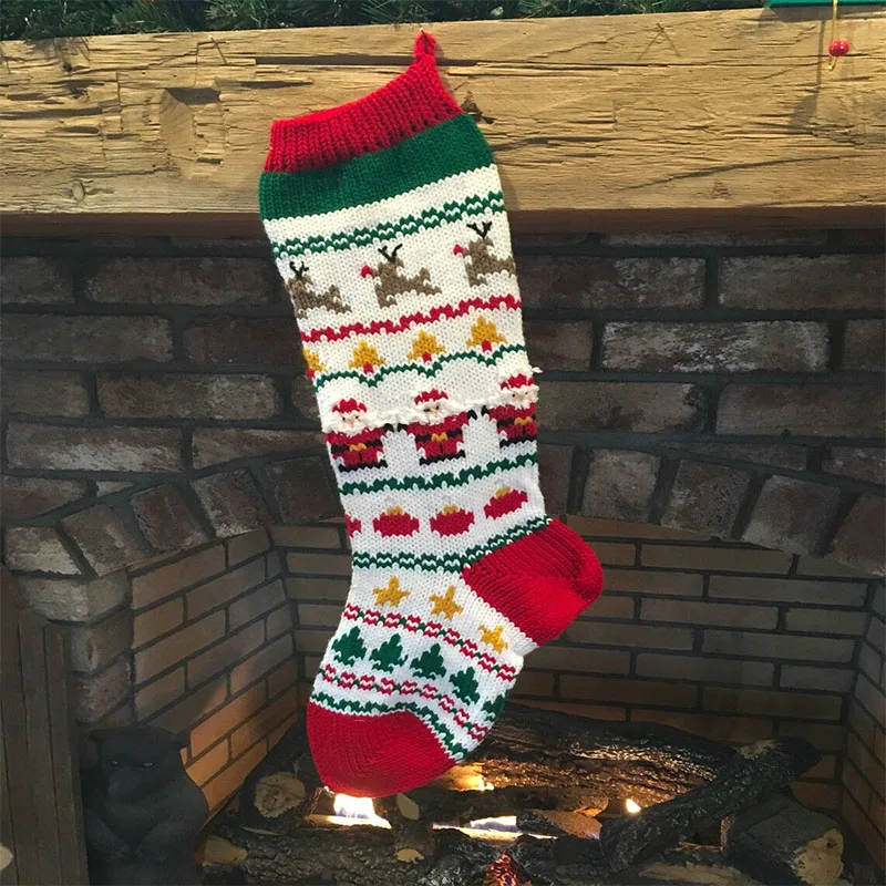 Gray Leopard Faux-Fur Christmas Stocking