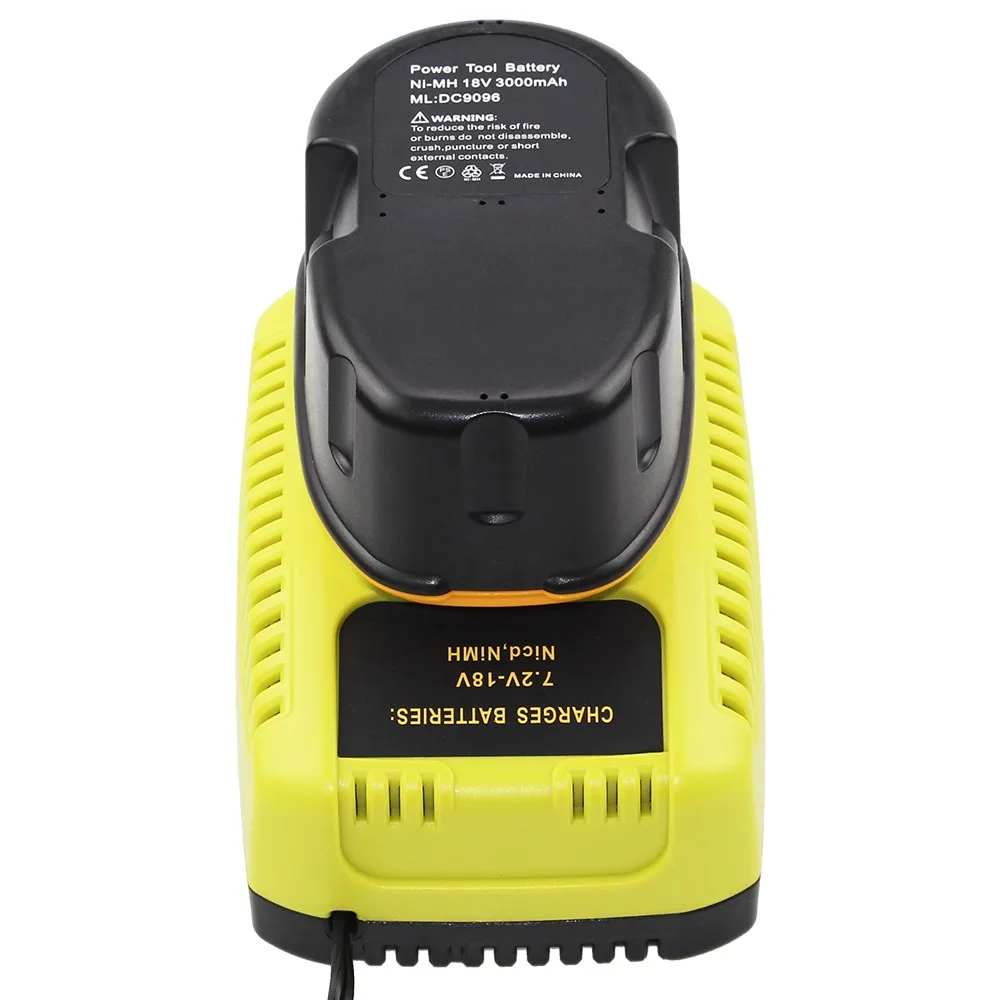 DC9310 Fast Charger Replace for 18 Volts Battery Charger DW9116 7.2V-18V Battery NiCD/NiMH Battery DC9098 DC9096 DC9091 RMA06L
