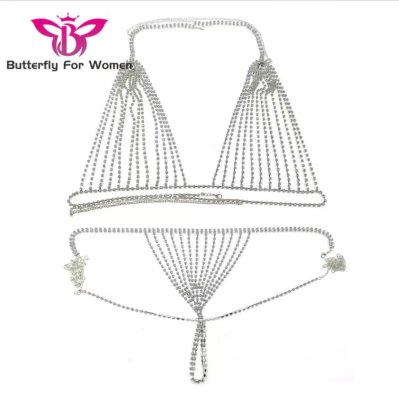 Popular Women Shiny Rhinestone Sexy Bra Chain Harness Fine Jewelry Body Chain Buy Fine Jewelry