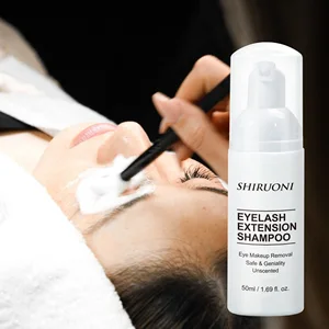 Wholesale Custom Logo Gentle Eyelash Extension Cleaning Foam Mousse Vegan Eye Makeup Removal Lash Shampoo
