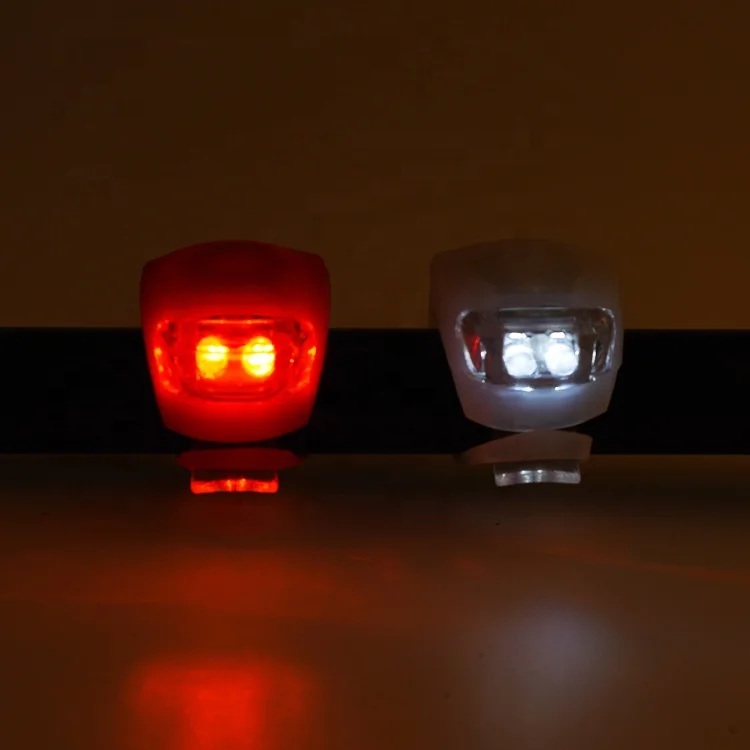 Clover 1 компл. Бесплатный образец дешевый 2 светодиодный цветной велосипедный задний фонарь Безопасность водонепроницаемый резиновый силиконовый велосипедный фонарь