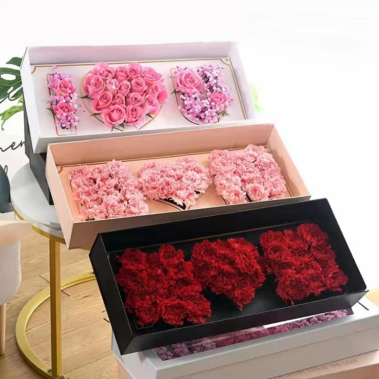 Luxury Packaging I Love Mom Box Gift Roses Floral Mom Flower Box For ...