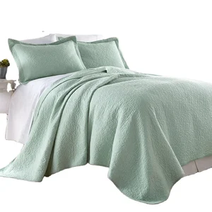 New Quilted Bedspread Embroidered Comforter Quilting Set