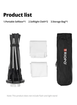 Triopo 55cm 65cm 90cm Photo Portable Bowens Mount Softbox  Octagon Umbrella Outdoor Soft Box for Godox Jinbei Strobe product image