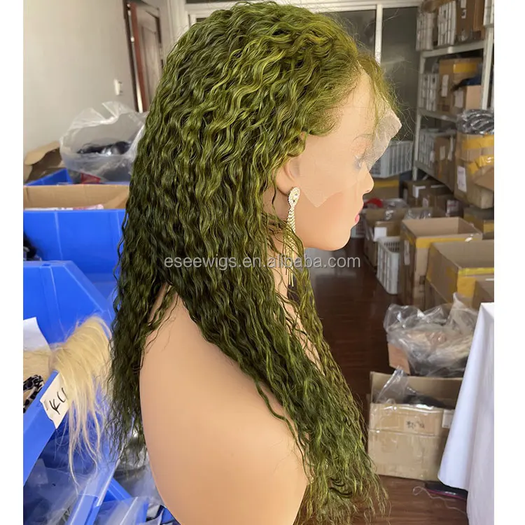 Hunter green cheapest curly Afro style synthetic wig