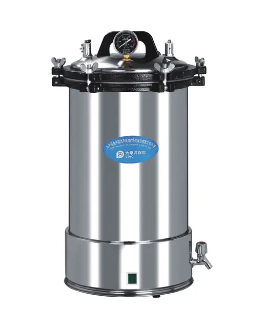 18 24 30 Liters Portable Medical Steamer Laboratory Sterilizer Equipment Autoclave