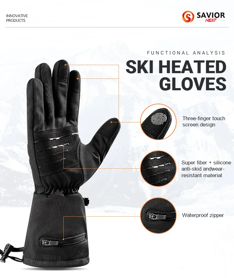 Savior Winter Hand Warmer Gloves Waterproof Thermal Rechargeable Warm