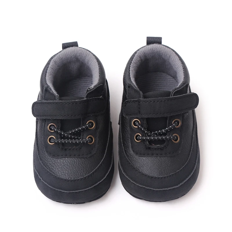 Hook&loop Design Soft PU Leather Baby Toddler Infant Shoes for Boys manufacture