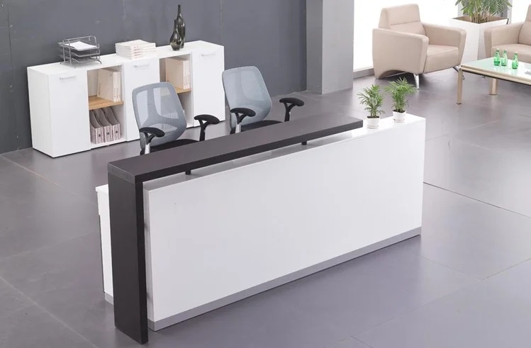 Wood Modern Small Office Customer Service Counter Front