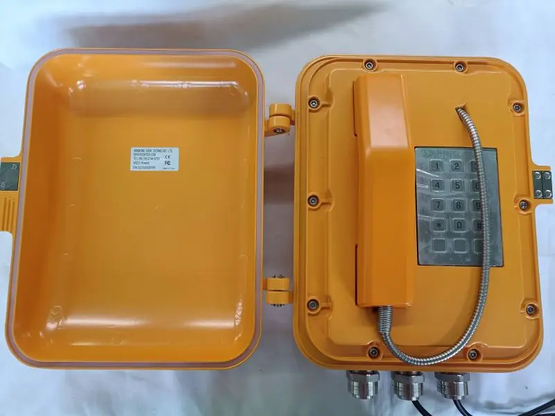 Beacon Explosion Proof Telephone Intercom System Industrial KEYPAD Phone Wall Mount ATEX Telephone KNTECH KNEX5 Handset Door EX