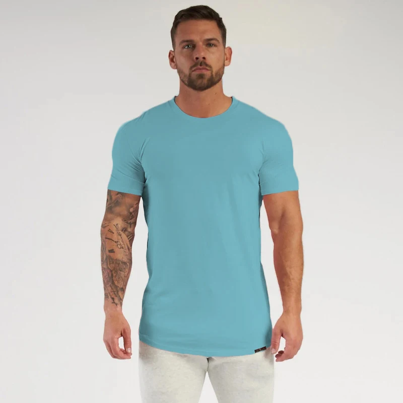 High Quality Workout T Shirts Activewear Fit 95% Cotton Plain sport Men's Cotton Spandex T-Shirt