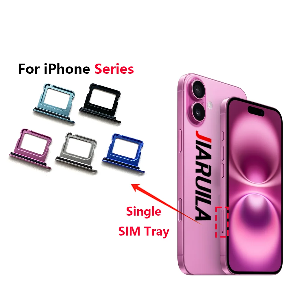 Single SIM Card Tray for iPhone 17 16 15 14 Plus 13 12 Mini 11 Pro X XR XS  Max 6S Plus Sim Card Holder Phone Spare Parts
