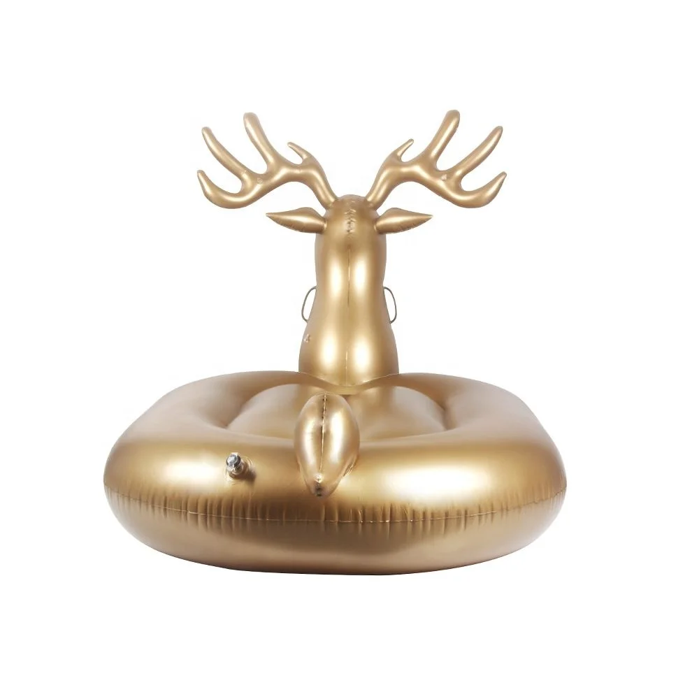 Customized Gold Float Swimming Pool Beach Inflable Floating Deer Toys
