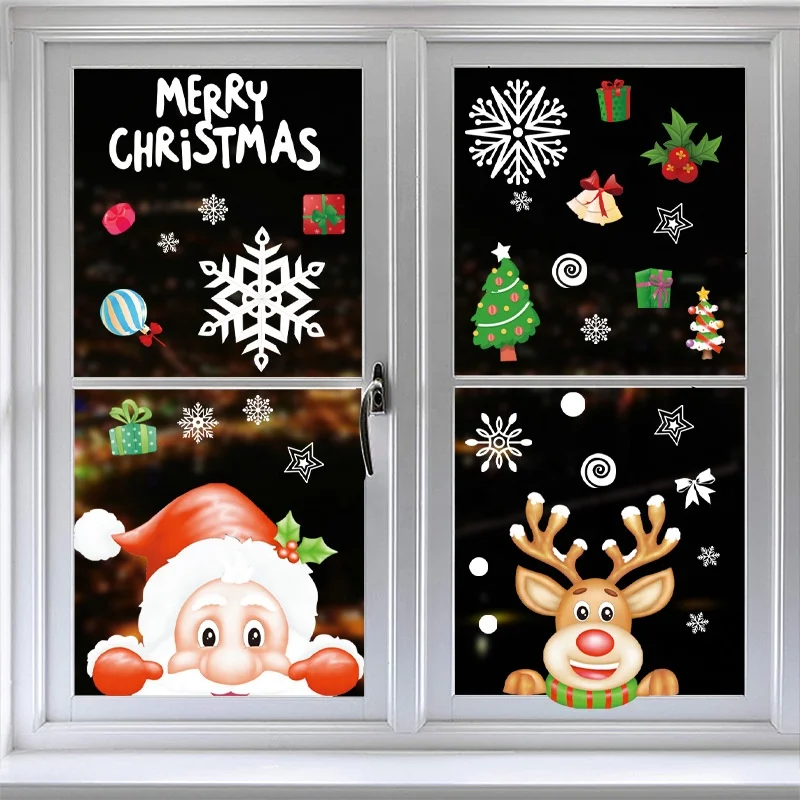 Gel fenêtre Stickers muraux autocollants de Noël Fête Décoration 3 Designs 
