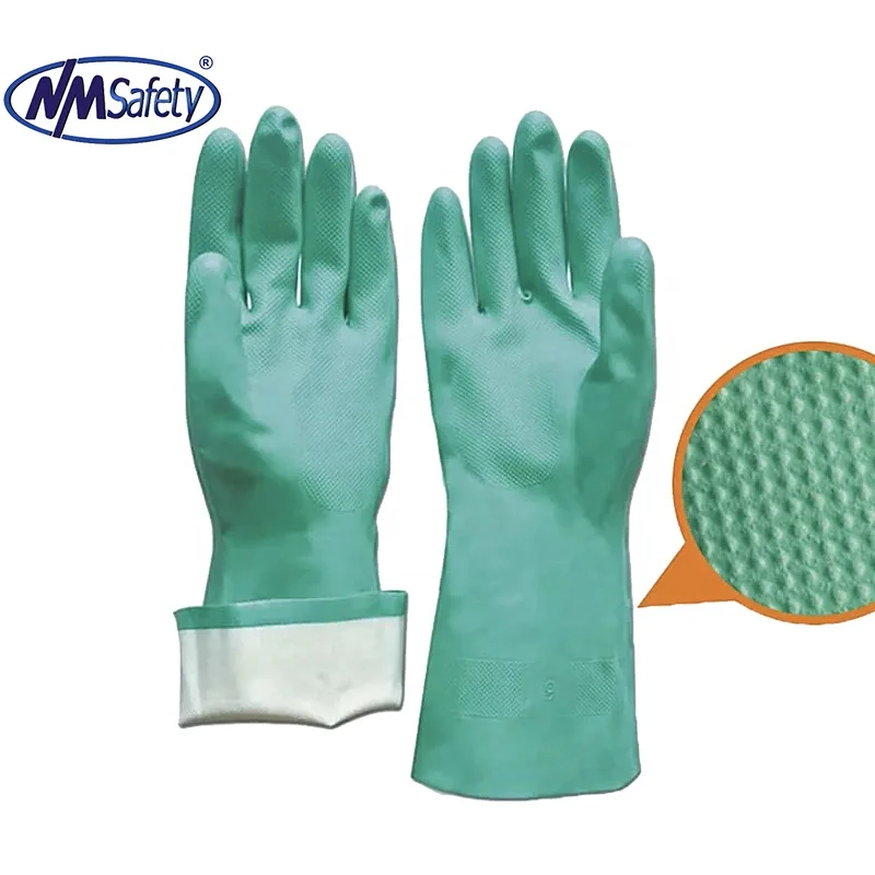 NMSAFETY Free Samples Type a CE 3101X/Long Cuff Nitrile Gloves 15mil/Waterproof Car Wash Gloves/Lined Chemical Gloves Long