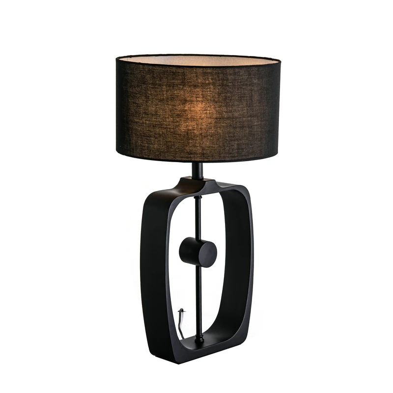 Shopping site Chinese online Iron cloth black hotel decorative desk light bed side modern luxury bedroom bed side table lamp