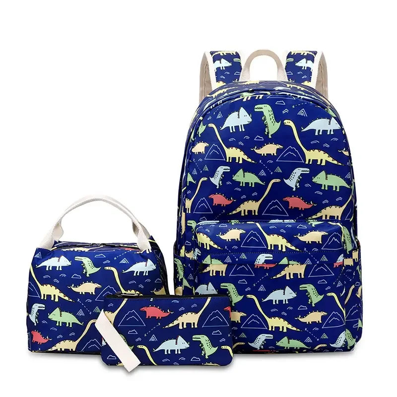Wholesale Waterproof School Bag Set Kids Bagpack 3-piece Backpack With Lunch Bag for Boys Teenagers