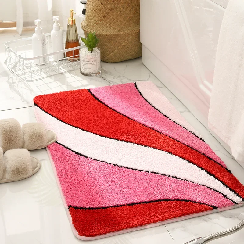 Hot Selling Microfiber Elegant Mats Door Floor Wavy Pattern Door Mats Living Room Decor Rugs