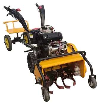 Micro Tiller Cultivator Four-wheel Drive Self-propelled Weeding Machine Soil Loosening Machine Rotary Tiller