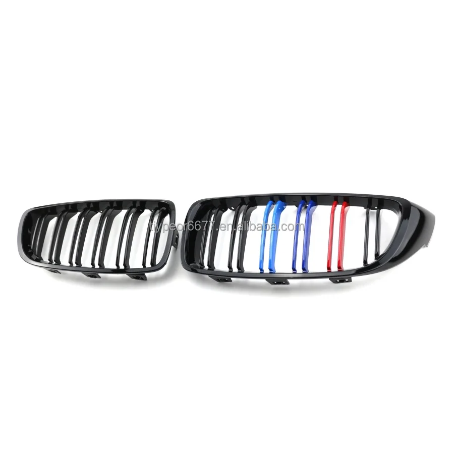 product tiypeor car front grille car grille for bmw 4 series  f32 2013 2021 year front bumper glossy black  double line abs-8
