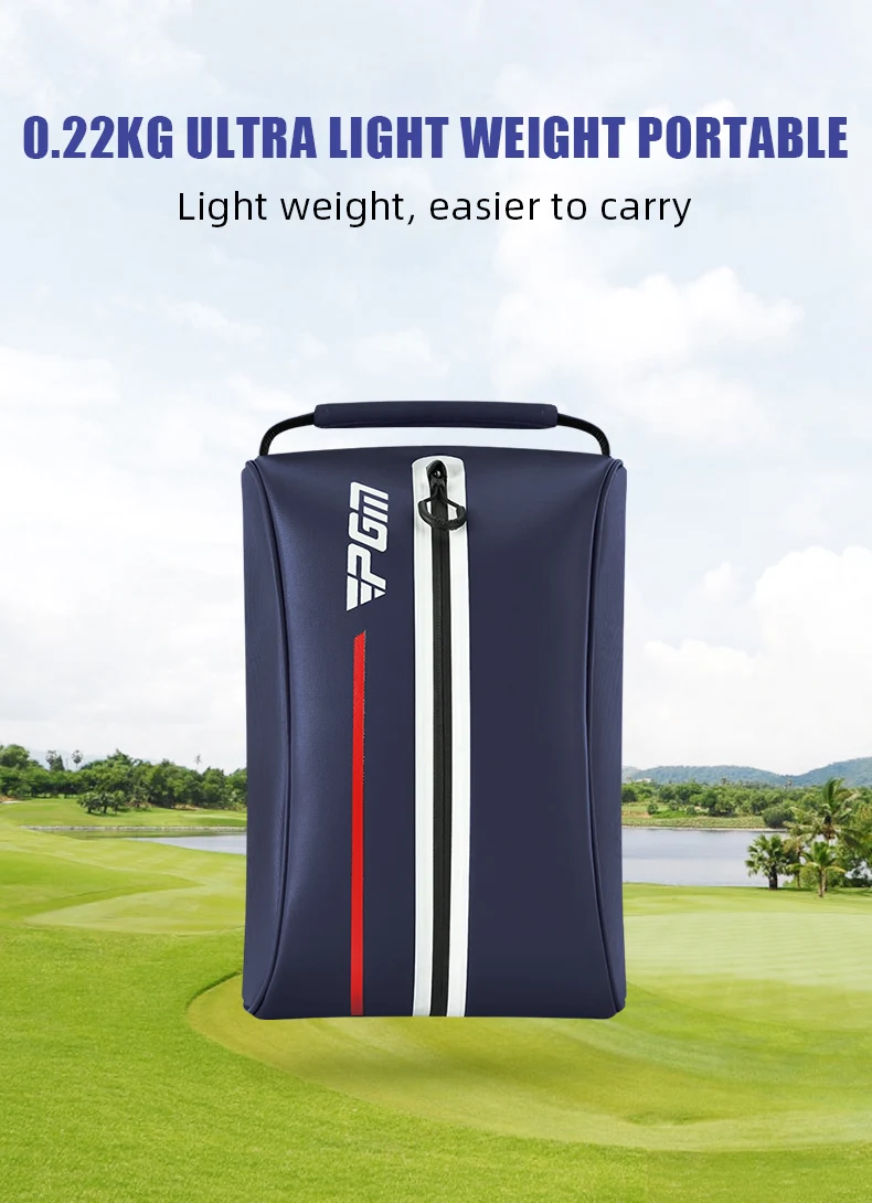 Pgm Xb006 Black Custom Printed Golf Shoe Bag Waterproof Nylon Golf Shoe