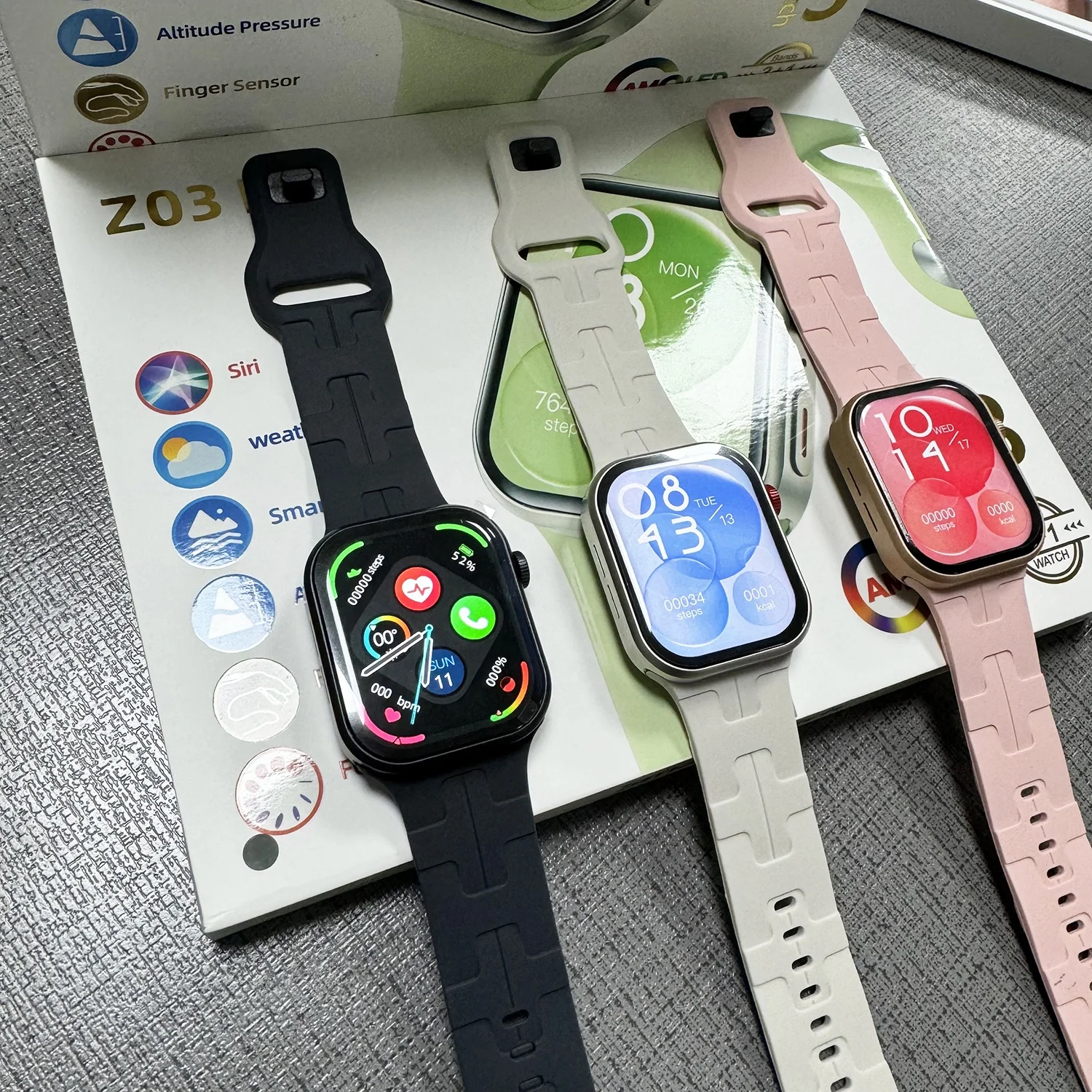 Apple Watch Smartwatch De Marcas Famosas Z03 Correas 2,04 