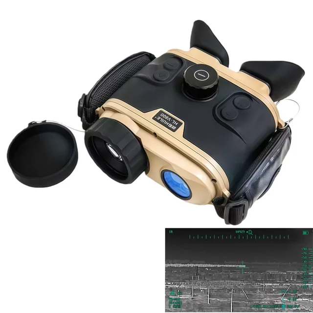 Long Range Infrared Thermal Binoculars with Day/Night Vision Capabilities Laser Rangefinder Thermal Imaging