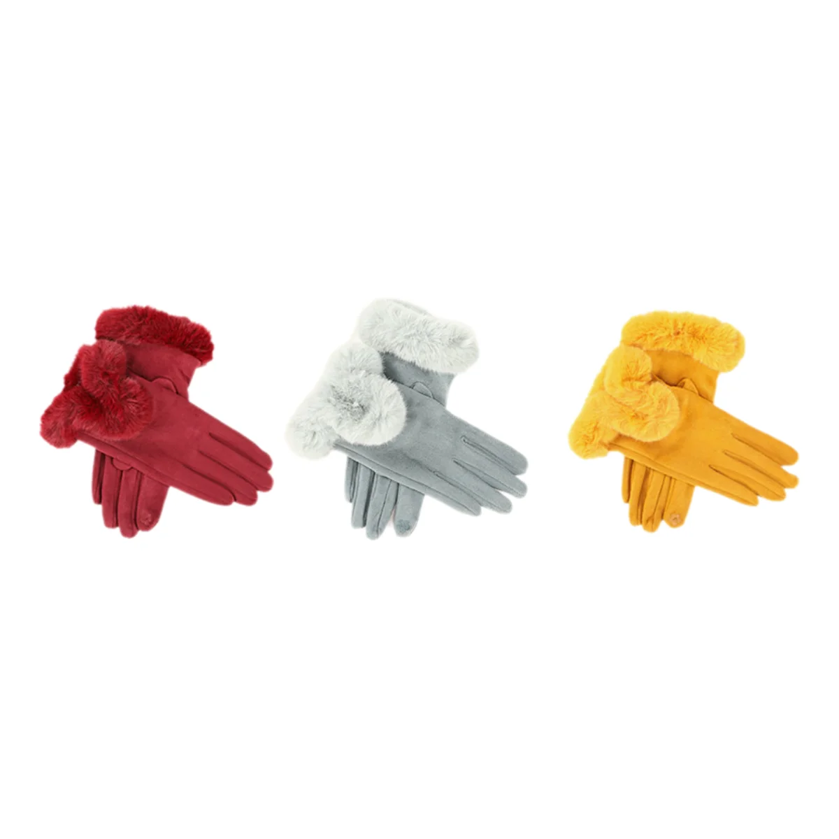 Женские замшевые теплые тонкие перчатки с сенсорным экраном