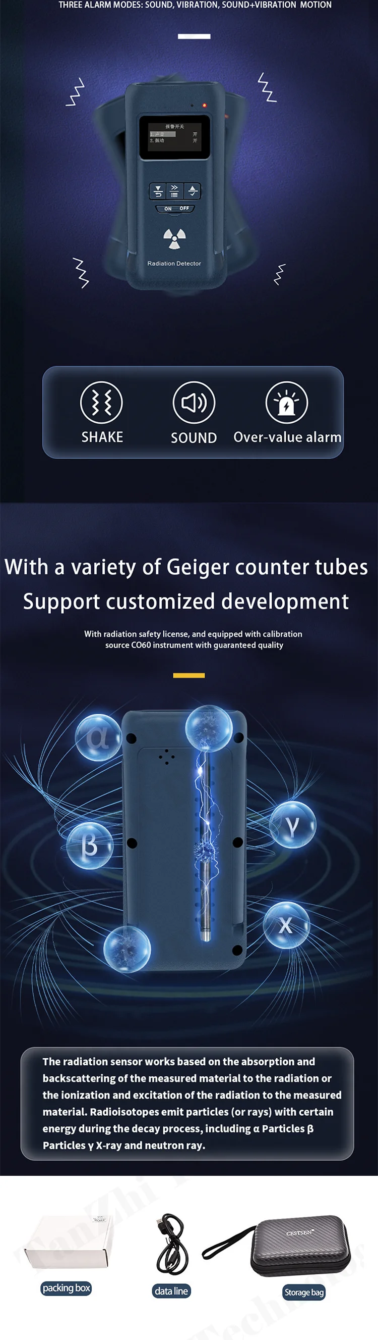 PRM-8000 Geiger Counter - alpha, beta, gamma detection