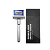 Silver single-blade holder, 5 blades, black cardboard box)