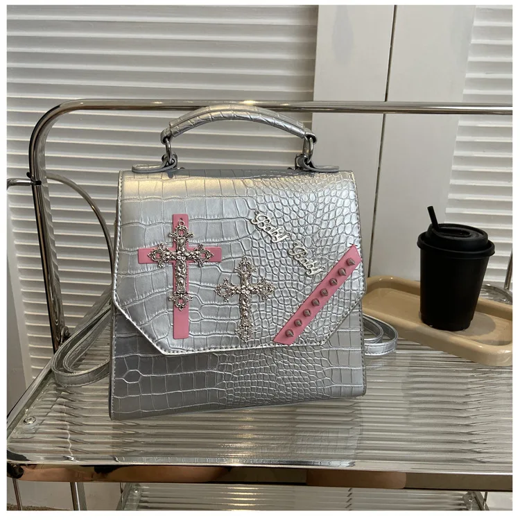 Street Style Y2K Woman Crocodile PU Leather Shoulder Messenger Bag