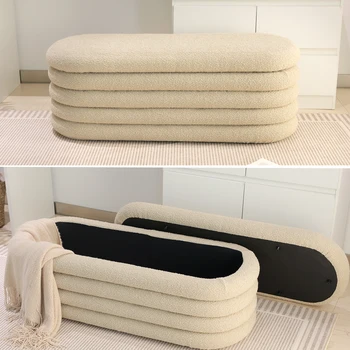 New Design Big Ottoman Bench Velvet Stool Bed End Bench Seat