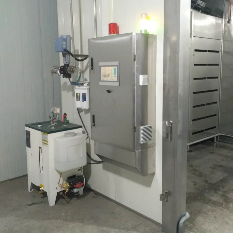 Frozen meat thawing chamber with efficient low temperature and high humidity control system