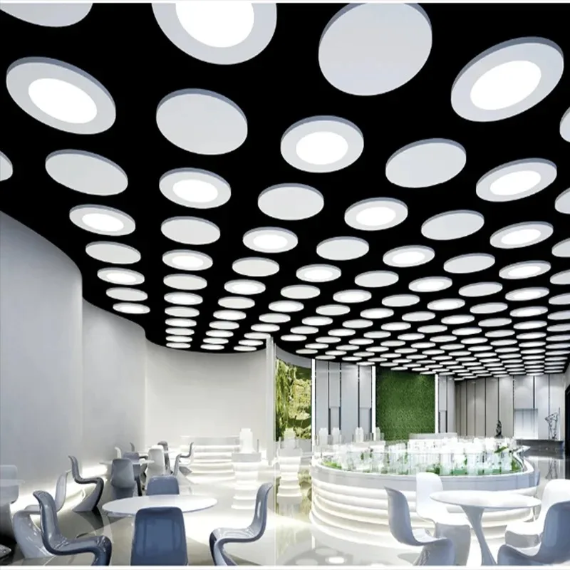 Modern LED Panel Downlight for Indoor Lighting Square Fastener Fireproof and Heat Insulation for Metal Ceilings for Mall Use
