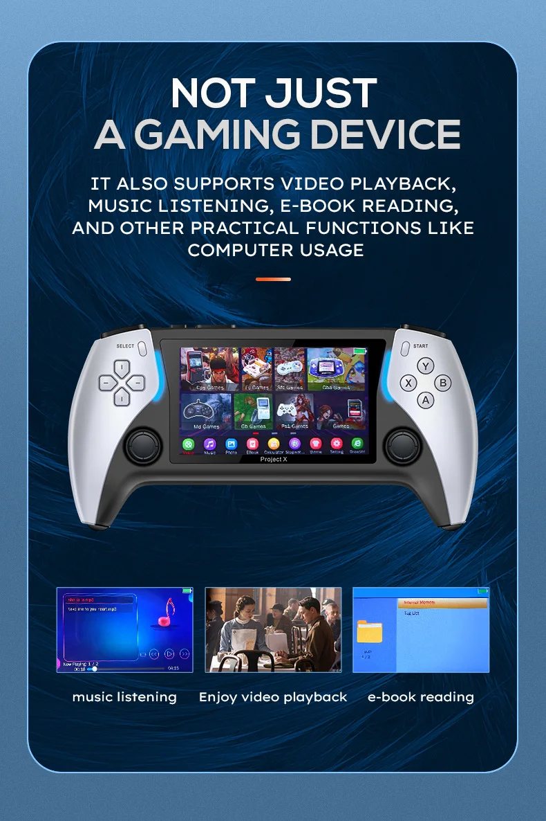 2025 Newly Released Portable Retro Video Game Players PSP Video Game Consoles Big Screen 4.3 Inch Project X Pro FC GBC MD