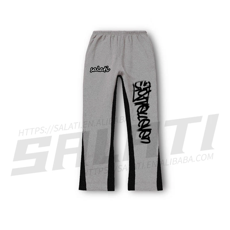 Salati Custom Essentials Manufacturer Track Jogger Flared Sweat Pants 100% Cotton 500 GSM Oversized Baggy Sweatpants for Men gallery 4